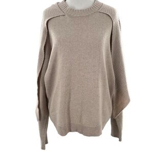 Brochu Walker sweater size S tan 45% wool 10% cashmere oversized old money
